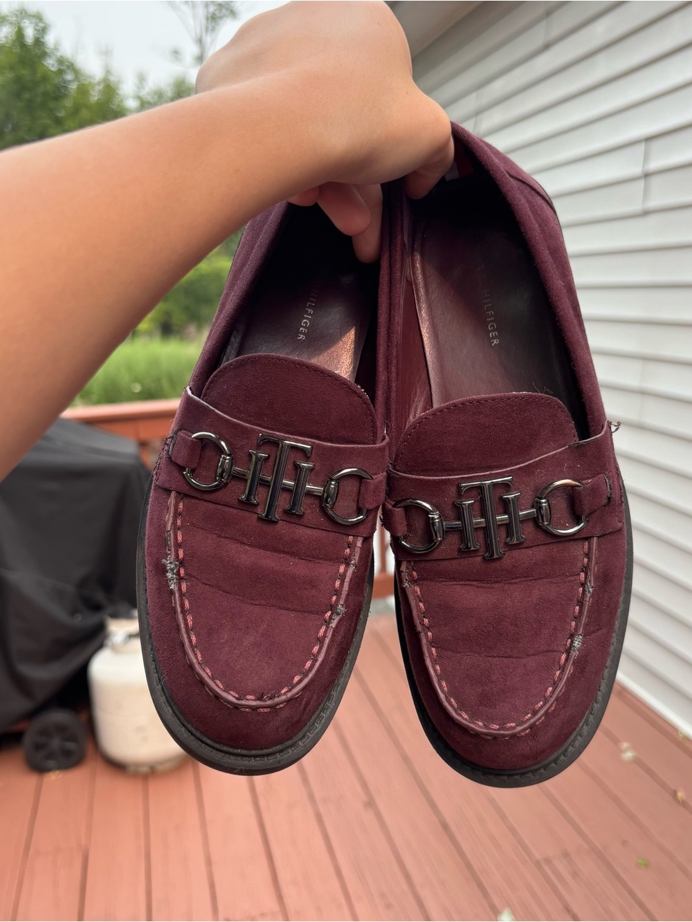Tommy Hilfiger Burgundy Suede Women's 6 1/2 Loafers